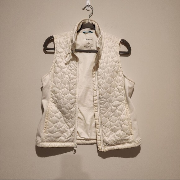 L.L. Bean Off White Puffer Vest - Picture 4 of 11